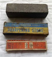 2 sharpening stones 1 scissor / knife sharpener