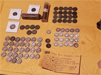 173pc US coins ww2 mercury dimes war nickels +