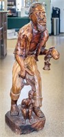 Folk Art Statue Carving African American Man