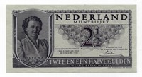 1949 Netherlands 2 1/2 Gulden Note