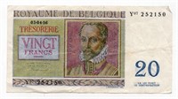 1956 Belgium 20 Francs Note