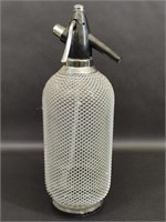Sparklets Seltzer Syphon Bottle Mesh Metal Design
