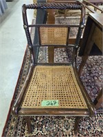 Pair of. Cane seat came back side chairs ornate