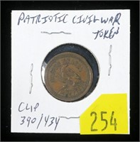 Patriotic Civil War token, copper