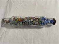 Antique Glass Rolling Pin w/ Marbles