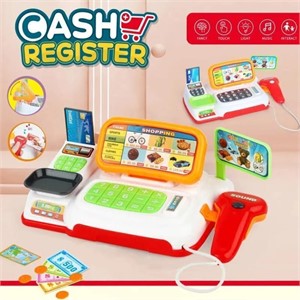 Childs cash register w/ money