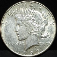 1927-S Peace Silver Dollar, BU Better Date