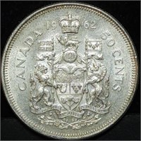 1962 Canada Silver 50 Cents Half Dollar High