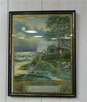 Cottage by the Sea framed print approx size is 12