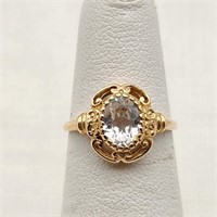 14K Gold Ring w/ Aquamarine