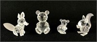 Swarovski Crystal Figurines, 4 Pieces
