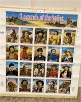 1993 Legends of the West USPS Stamp Sheet