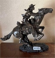 Cowboy & Galloping Horse 10" Figurine