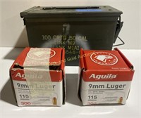 Ammo Case & 9mm Luger 115 Gr 600 Rounds