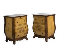 Pair Painted Italian Style Bombay Chests