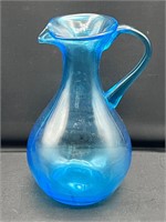 Blue Glass Pitcher Handblown