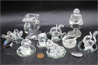 9 Pcs. Swarovski Crystal Figurines Collection