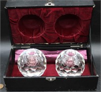 Pair Post House Japanese Crystal Candle Holders