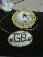 Old white Dome clock and Great Britain badge