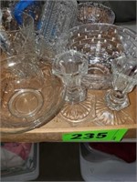 FLAT GLASS WARE- CANDLE HOLDERS- BOWLS-