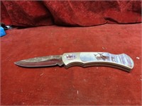 Large Whitetail Buck Deer knife. Folding.