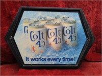 Lighted Colt 45 Beer sign. Works.