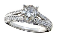 14K White Gold 1.85 ct Round Diamond Ring