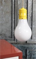 A Pop Art “Light Bulb” Swag Lamp glass & metal