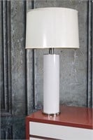 A Mid Century Modern Table Lamp, lucite cylinder