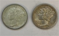 1916 & 1923 Mercury Dimes