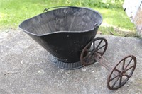 Vintage Coal Bucket & Wheels