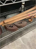 Wooden Spoons Antique Irons, Crock