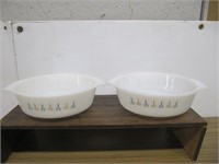 FIRE KING "CANDLE GLOW" 8" DISHES (1 1/2QT)