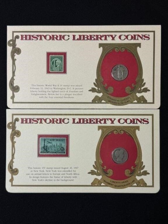 2 Historic Liberty Coin & Stamp Sets