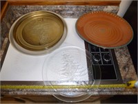 5pc Large Serving Trays - Metal, Ceramic, Glass