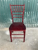 Vintage carved wood faux bamboo side chair