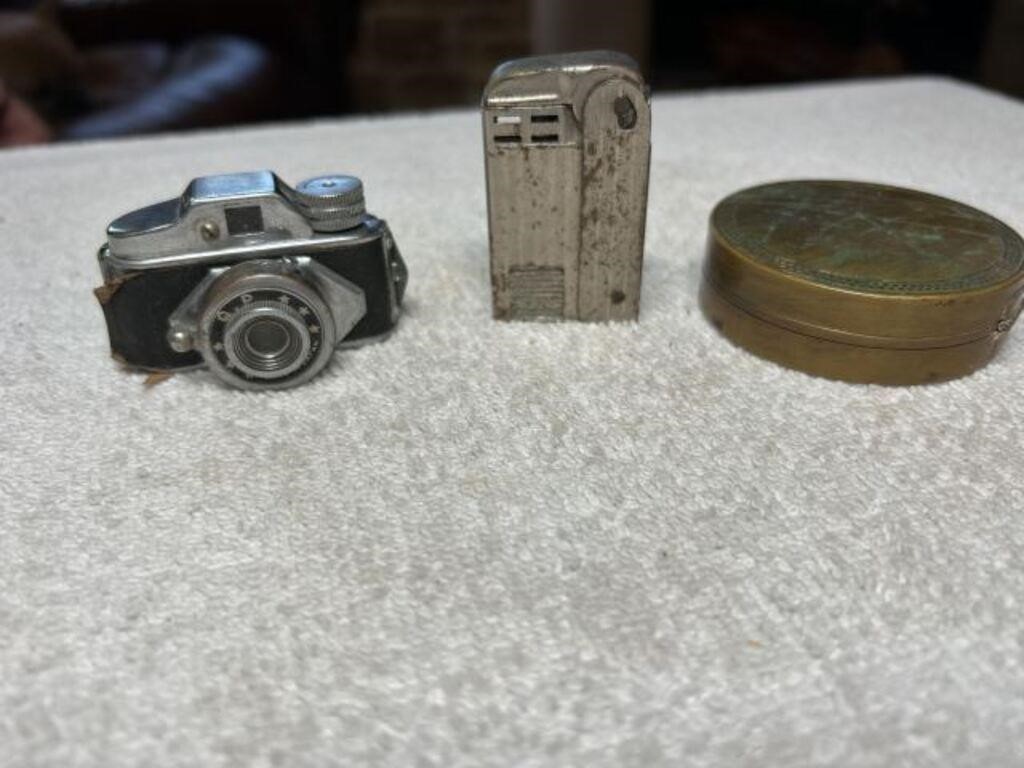 VINTAGE COMPACT SPY CAMERA AND LIGHTER