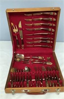 Rosewood & Brass Flatware Thailand Service for 8