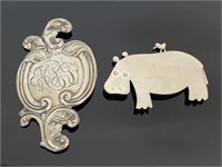 Sterling Silver Brooches.