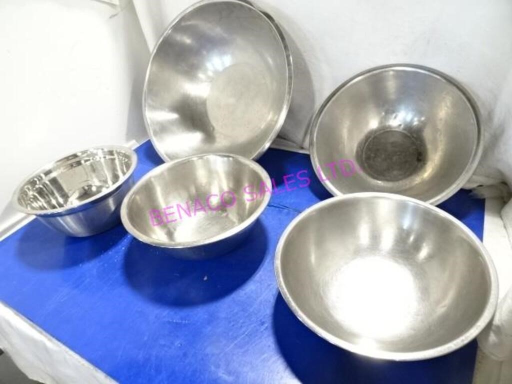 LOT,8PCS ASST SIZE S/S MIX BOWLS 10"-18"D