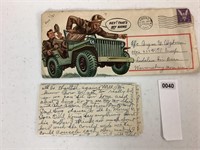 US 1943 WWII SOLDIER MAIL W/LETTER