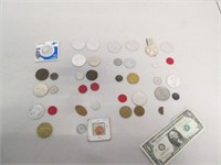 Collector Token & Vintage Foreign Coin Lot