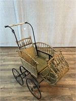 F.A. Whitney Antique Wicker Baby Buggy