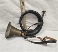 Antique Furst Pless German Leather Hunting Horn