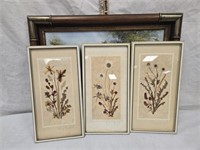 Vintage Signed Dried Flower Pictures & Painting