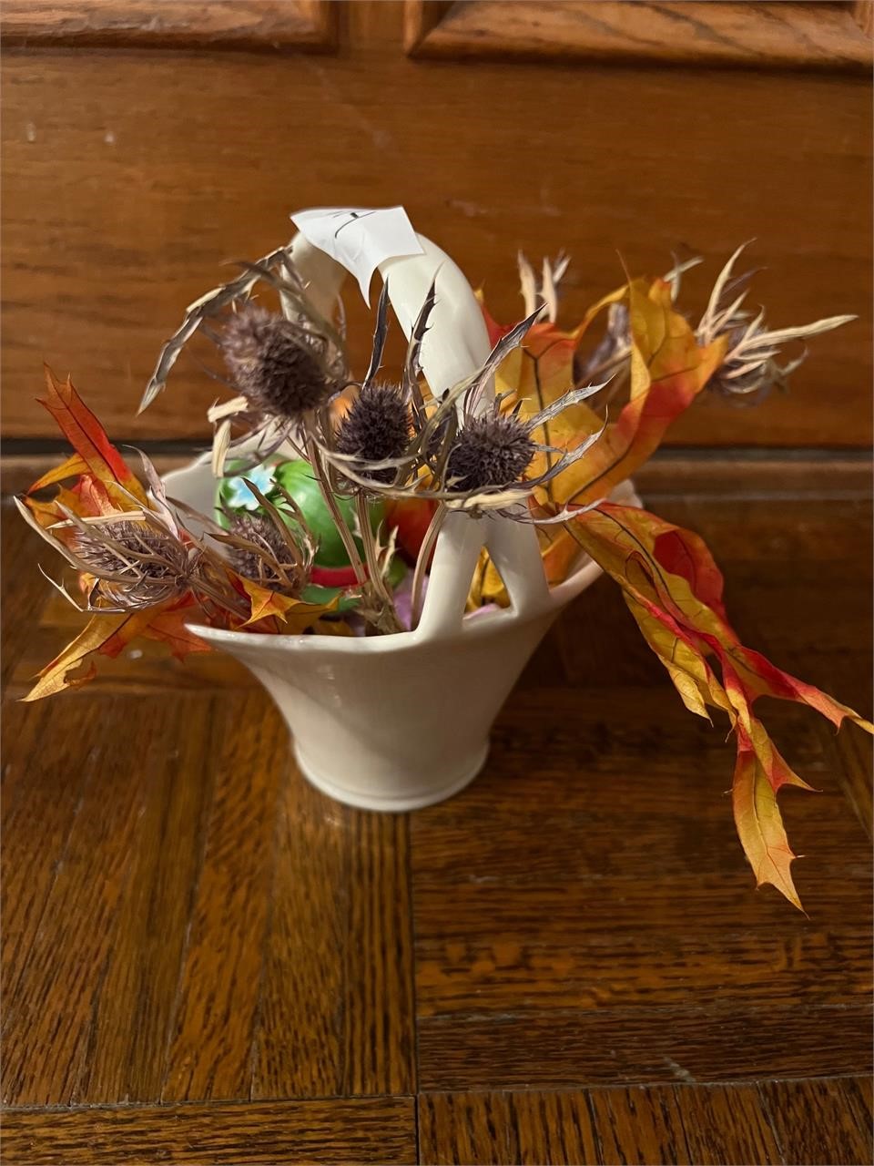 BIRD AND BASKET WITH ARRANGEMENT 7" TALL