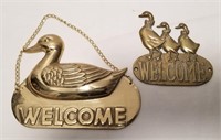 Brass Duck Welcome & Brass Geese Welcome Plaques