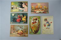 6pc Early 20th C Halloween Postcards
