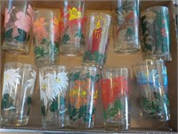 Mid Century collectible floral glasses KITCHEN