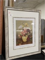 Gustave Bienvetu "Still Life of Roses" Framed Prin